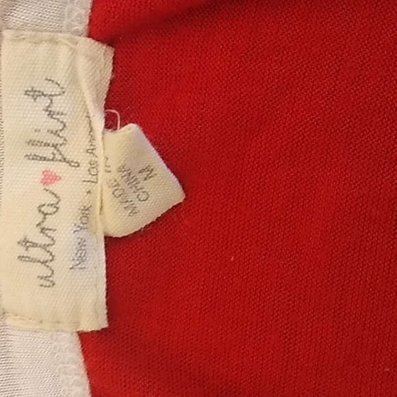 Ultra flirt off the shoulder jersey cut red and white medium t shirt - Picture 4 of 4